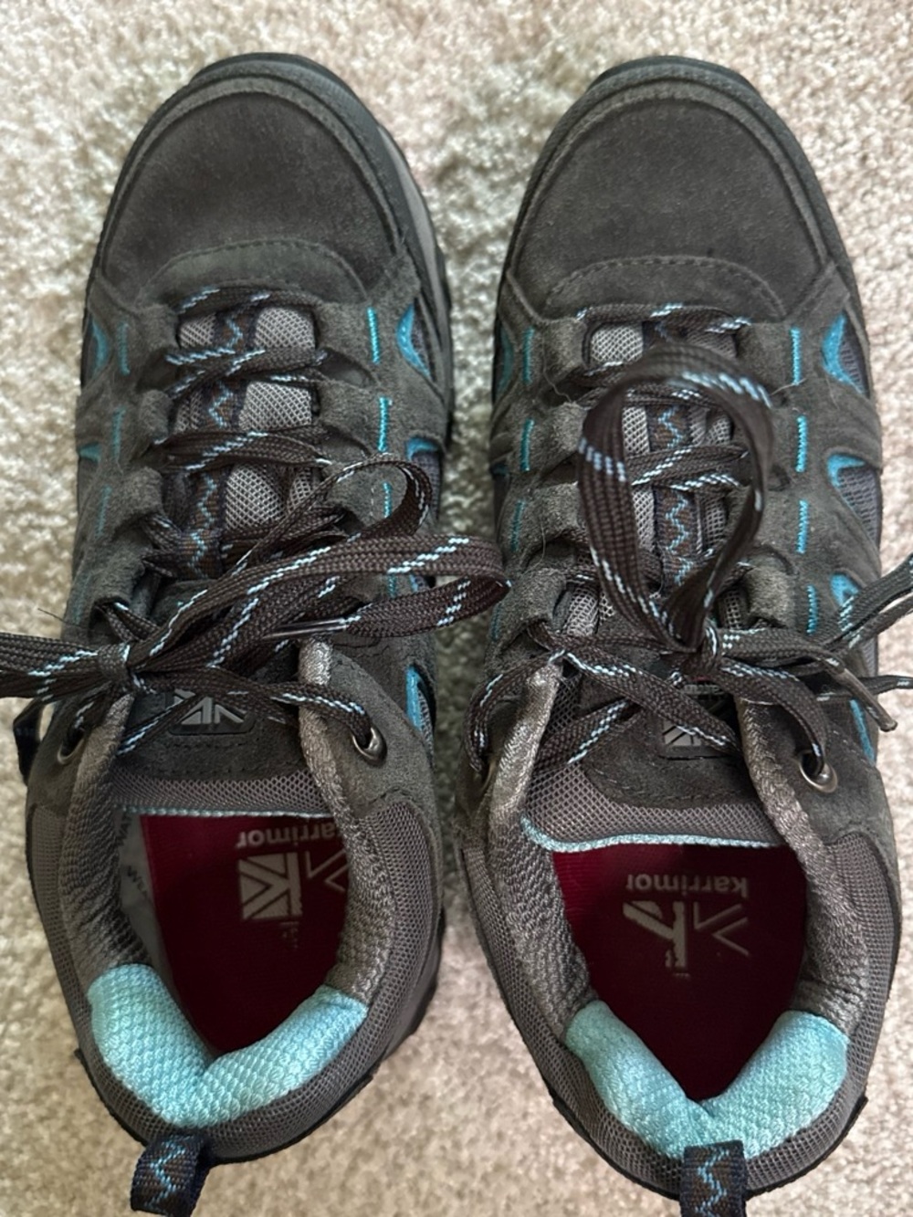 Karrimor Gray and Teal Women's Athletic Hiking Shoes